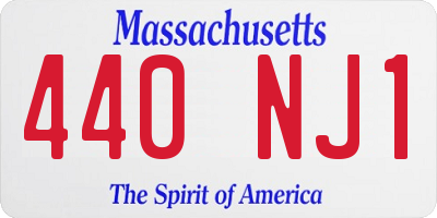 MA license plate 440NJ1