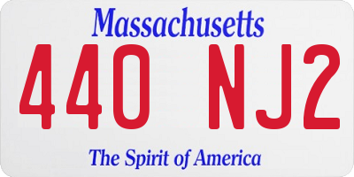MA license plate 440NJ2