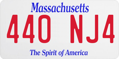 MA license plate 440NJ4