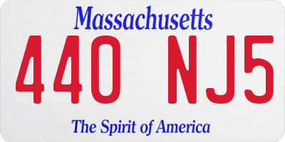 MA license plate 440NJ5