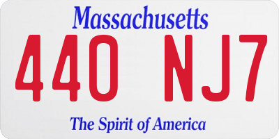 MA license plate 440NJ7