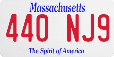 MA license plate 440NJ9