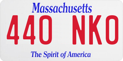 MA license plate 440NK0
