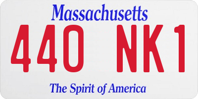 MA license plate 440NK1