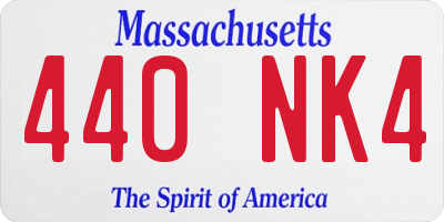 MA license plate 440NK4