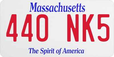 MA license plate 440NK5
