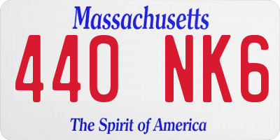 MA license plate 440NK6