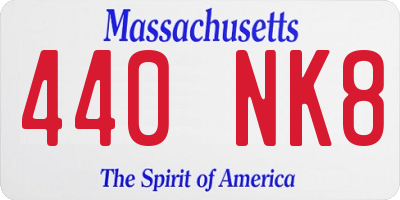 MA license plate 440NK8