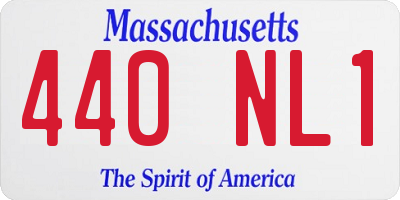 MA license plate 440NL1