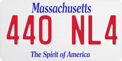 MA license plate 440NL4