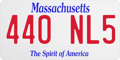 MA license plate 440NL5