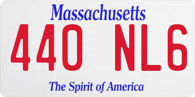 MA license plate 440NL6