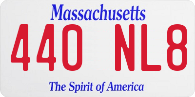 MA license plate 440NL8