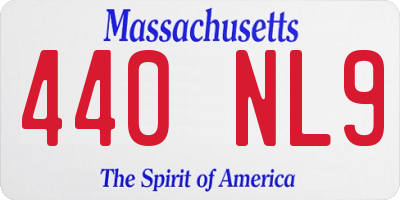 MA license plate 440NL9