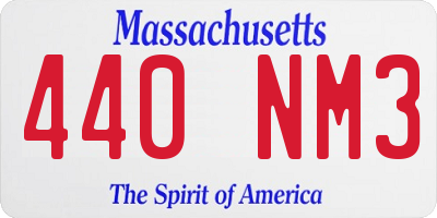 MA license plate 440NM3