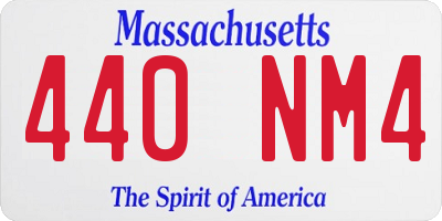 MA license plate 440NM4