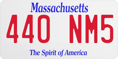MA license plate 440NM5