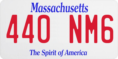 MA license plate 440NM6