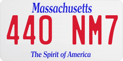 MA license plate 440NM7