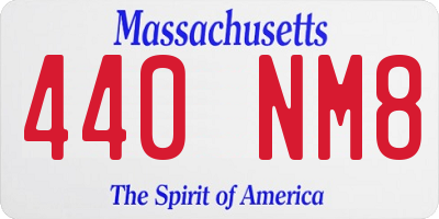 MA license plate 440NM8