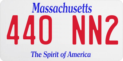 MA license plate 440NN2