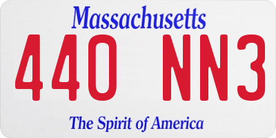 MA license plate 440NN3