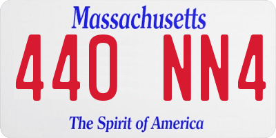 MA license plate 440NN4
