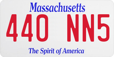 MA license plate 440NN5