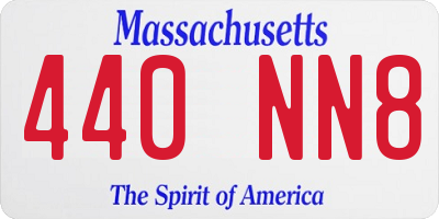 MA license plate 440NN8