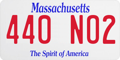 MA license plate 440NO2
