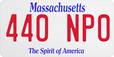 MA license plate 440NP0