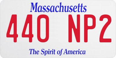 MA license plate 440NP2