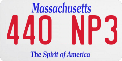 MA license plate 440NP3