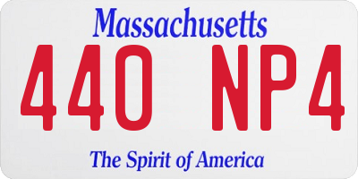 MA license plate 440NP4