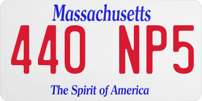 MA license plate 440NP5