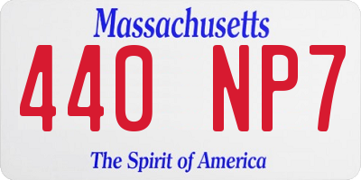 MA license plate 440NP7