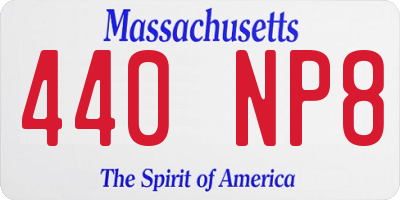 MA license plate 440NP8