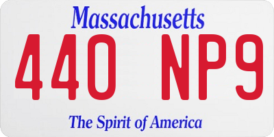 MA license plate 440NP9