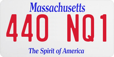 MA license plate 440NQ1