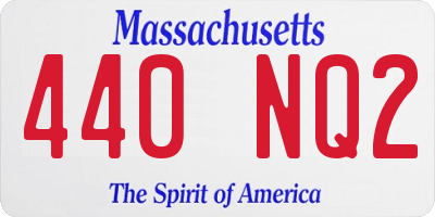 MA license plate 440NQ2