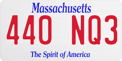 MA license plate 440NQ3