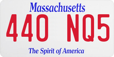 MA license plate 440NQ5