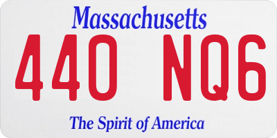 MA license plate 440NQ6
