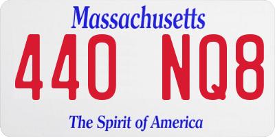 MA license plate 440NQ8