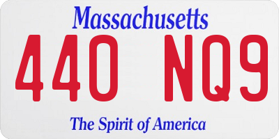 MA license plate 440NQ9