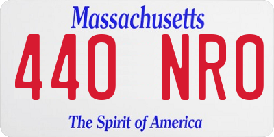 MA license plate 440NR0