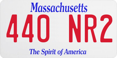 MA license plate 440NR2