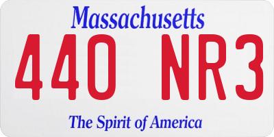 MA license plate 440NR3