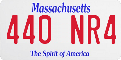 MA license plate 440NR4