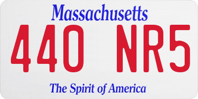 MA license plate 440NR5